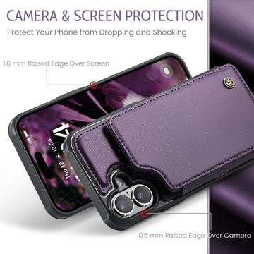 iPhone 16 Plus Caseme C22-etui RFID-kortpung - lilla