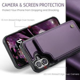 iPhone 16 Plus Caseme C22-etui RFID-kortpung - lilla