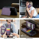 iPhone 16 Plus Caseme C22-etui RFID-kortpung - lilla