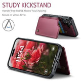 iPhone 16 Plus Caseme C22-etui RFID-kortpung - rød