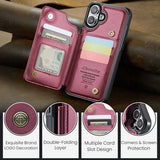 iPhone 16 Plus Caseme C22-etui RFID-kortpung - rød