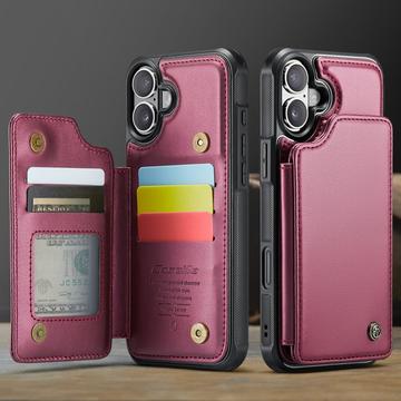 iPhone 16 Plus Caseme C22-etui RFID-kortpung - rød