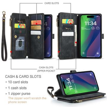 iPhone 16 Plus Caseme C30 Multifunktionel Pung - Sort