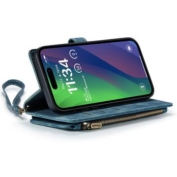 iPhone 16 Plus Caseme C30 Multifunktionel Pung - Blå