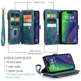 iPhone 16 Plus Caseme C30 Multifunktionel Pung - Blå