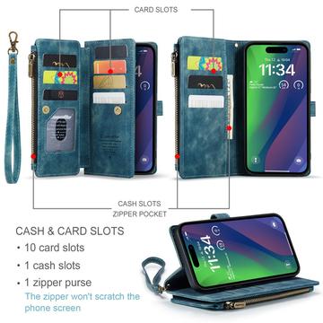 iPhone 16 Plus Caseme C30 Multifunktionel Pung - Blå