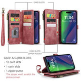 iPhone 16 Plus Caseme C30 Multifunktionel Pung - Rød