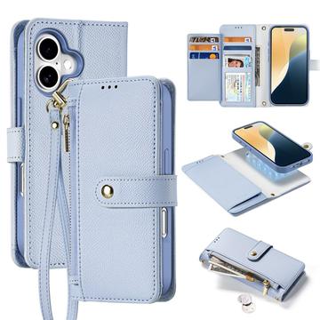 iPhone 16 Plus Dux Ducis Lawa Pung læderetui m. magnetisk cover - babyblå