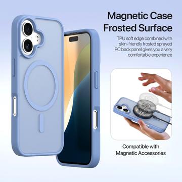 iPhone 16 Plus Dux Ducis Lawa Pung læderetui m. magnetisk cover - babyblå