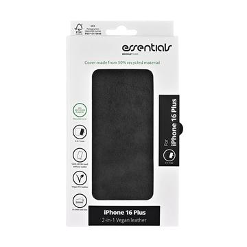 iPhone 16 Plus Essentials aftageligt 2-i-1 pungetui - sort