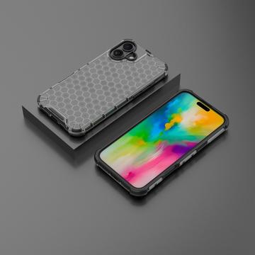 iPhone 16 Plus Honeycomb Armored Hybrid Cover - Sort