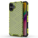 iPhone 16 Plus Honeycomb Armored Hybrid Cover - Grøn