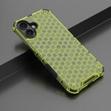 iPhone 16 Plus Honeycomb Armored Hybrid Cover - Grøn