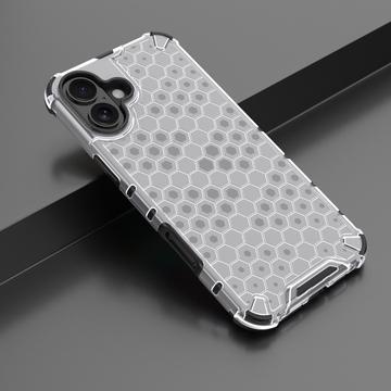 iPhone 16 Plus Honeycomb Armored Hybrid Cover - Grå
