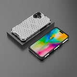 iPhone 16 Plus Honeycomb Armored Hybrid Cover - Grå