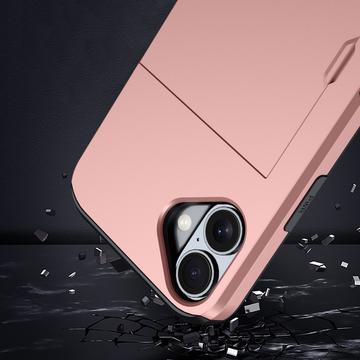 iPhone 16 Plus Hybrid Cover med Glidende Kortslot - Mørkeblå