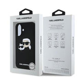iPhone 16 Plus Karl Lagerfeld Double Heads MagSafe cover i flydende silikone - Sort