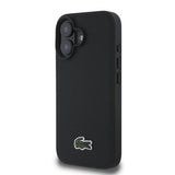 iPhone 16 Plus Lacoste Iconic Petit Pique Woven Logo Cover - MagSafe-kompatibel - Sort