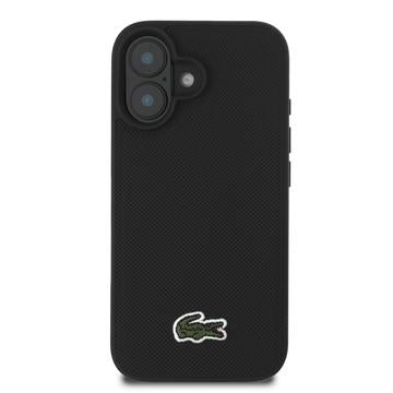 iPhone 16 Plus Lacoste Iconic Petit Pique Woven Logo Cover - MagSafe-kompatibel - Sort
