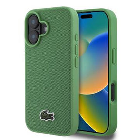 iPhone 16 Plus Lacoste Iconic Petit Pique Woven Logo Cover - MagSafe-kompatibel - Grøn