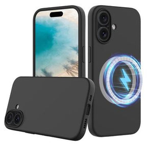 iPhone 16 Plus Liquid Silikone Cover - MagSafe Kompatibel - Sort