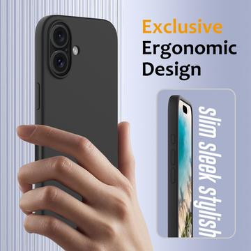 iPhone 16 Plus Liquid Silikone Cover - MagSafe Kompatibel - Sort