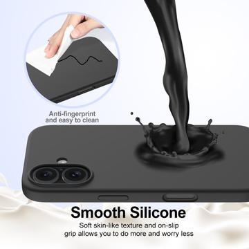 iPhone 16 Plus Liquid Silikone Cover - MagSafe Kompatibel - Sort