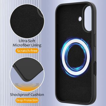 iPhone 16 Plus Liquid Silikone Cover - MagSafe Kompatibel - Sort