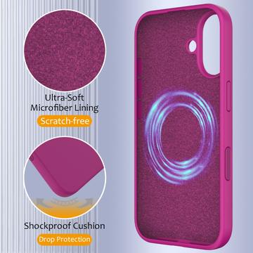 iPhone 16 Plus Liquid Silikone Cover - MagSafe Kompatibel - Lilla