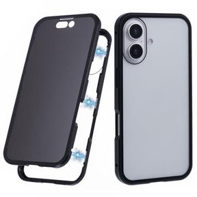 iPhone 16 Plus Magnetisk Cover med Hærdet Glas - Privatliv