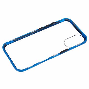 iPhone 16 Plus Magnetisk Cover med Hærdet Glas - Privatliv - Mørkeblå
