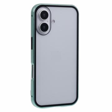 iPhone 16 Plus Magnetisk Cover med Hærdet Glas - Privatliv - Grøn
