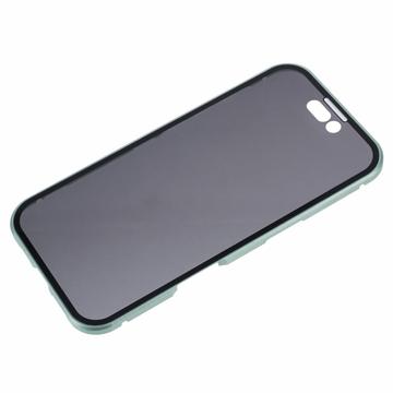 iPhone 16 Plus Magnetisk Cover med Hærdet Glas - Privatliv - Grøn