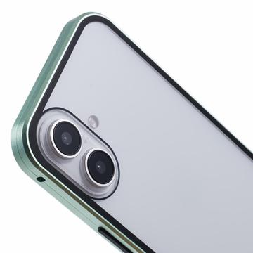 iPhone 16 Plus Magnetisk Cover med Hærdet Glas - Privatliv - Grøn