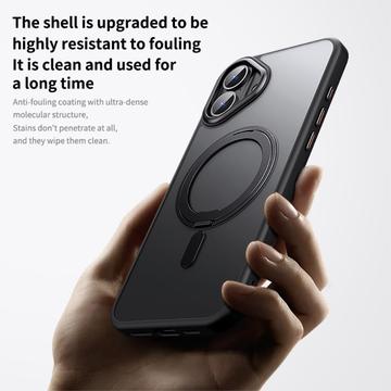 iPhone 16 Plus Magnetisk Stativ Hybrid Cover - grå