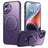 iPhone 16 Plus Magnetisk Stativ Hybrid Cover - Lilla