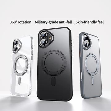 iPhone 16 Plus Magnetisk Stativ Hybrid Cover - Lilla