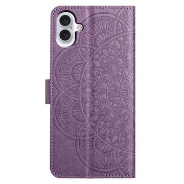 iPhone 16 Plus Mandala Series Etui med Pung - Lilla