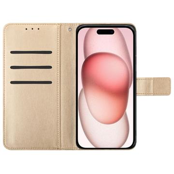 iPhone 16 Plus Mandala Series Etui med Pung - Guld