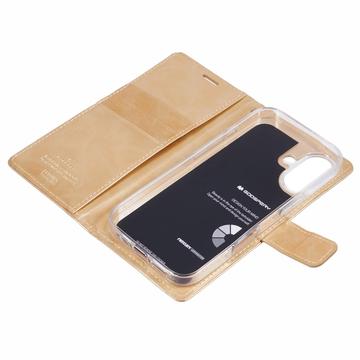 iPhone 16 Plus Mercury Goospery Blue Moon Pung etui - Guld