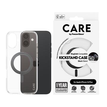 iPhone 16 Plus PanzerGlass Care Kickstand Cover - MagSafe-kompatibel - Klar / Sort