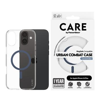 iPhone 16 Plus PanzerGlass Care Transparent Urban Combat Cover - MagSafe-kompatibel - Blå