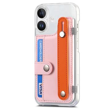 iPhone 16 Plus plastiketui CY1 - kortplads, armbånd, støtte - Pink