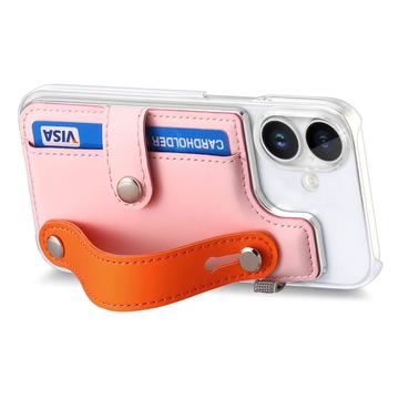 iPhone 16 Plus plastiketui CY1 - kortplads, armbånd, støtte - Pink