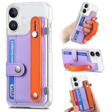 iPhone 16 Plus plastiketui CY1 - kortplads, armbånd, støtte - Lilla