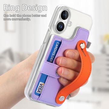 iPhone 16 Plus plastiketui CY1 - kortplads, armbånd, støtte - Lilla