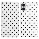 iPhone 16 Plus Pung Etui med Prikket Mønster - Hvid