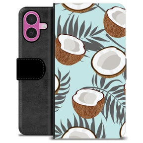 iPhone 16 Plus Premium Flip Cover med Pung - Kokosnød