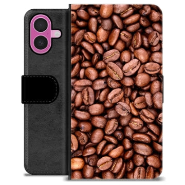 iPhone 16 Plus Premium Flip Cover med Pung - Kaffebønner