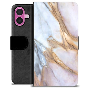 iPhone 16 Plus Premium Flip Cover med Pung - Elegant Marmor